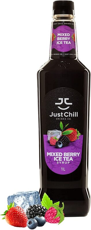 Just Chill Drinks Co. Mixed Berry Iced Tea Syrup, 1 Litre