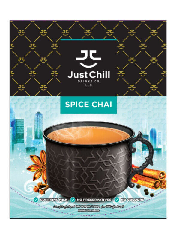 

Just Chill Drinks Co. Tea Premix, Karak Chai Spice, Immunity Booster, 1000g