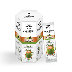 Just Chill Drinks Co. Tea Premix, Karak Chai Cardamom, Immunity Booster, 26g Sachet, Pack of 10