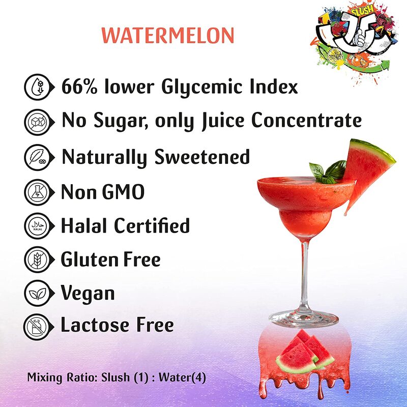 Just Chill Drink Co. Watermelon Slush, Made From 100% Real Fruit Extract, 1.89 Litre