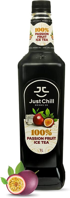 Just Chill Drinks Co. Passion Fruit Iced Tea Syrup, Made From 100% Real Fruit Extract, 1 Litre