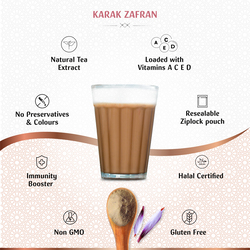 Just Chill Drinks Co. Tea Premix, Karak Chai Zafran, Immunity Booster, 26g Sachet, Pack of 10