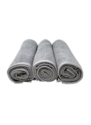 Lushh Cotton Bath Towel Set, 3 Pieces, Silver