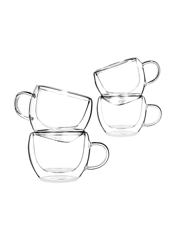 Lushh 4-Piece Heat Resistant Thermal Mug, Clear