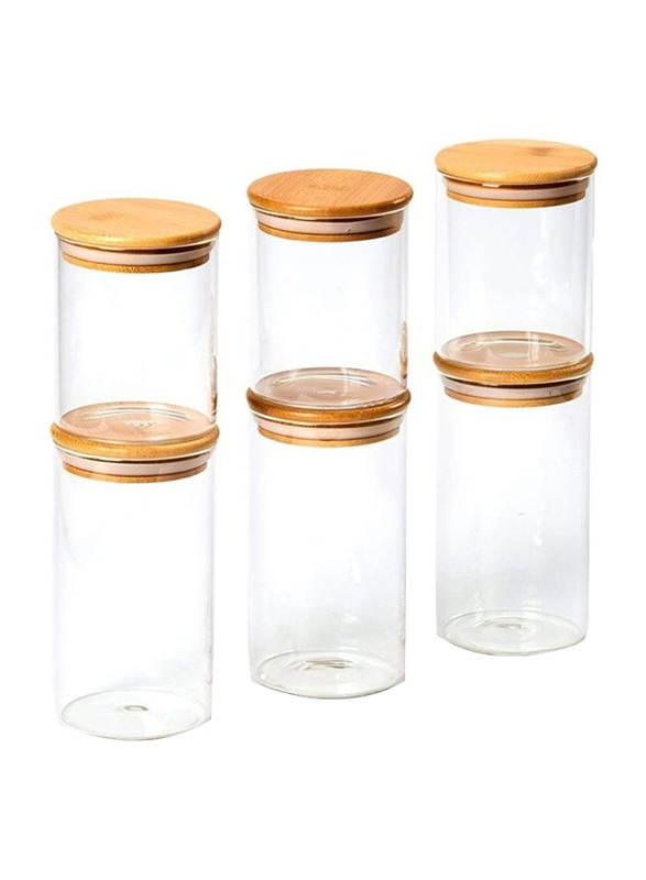 Lushh 6-Piece Glass Food Container Set With Airtight Lid, Clear