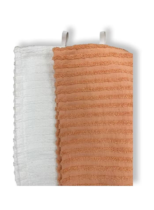 1Chase Ribbed Cotton Hair Towel Wrap, Coral
