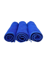 Lushh Cotton Bath Towel Set, 3 Pieces, Royal Blue
