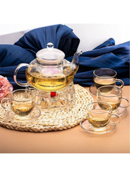1Chase 6-Piece Glass Borosilicate Teapot Set, Clear