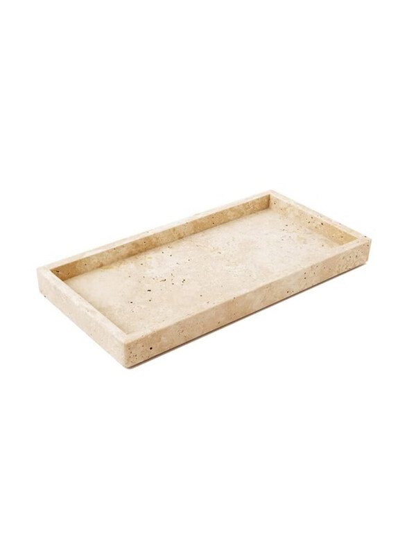 

1Chase Natural Travertine Marble Tray, Beige