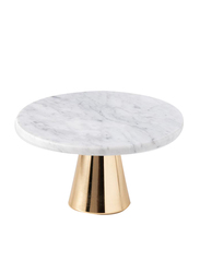 1Chase Marble Cake Stand, White/Gold