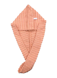 1Chase Ribbed Cotton Hair Towel Wrap, Coral