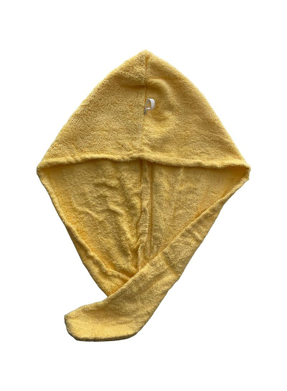 1Chase 100% Cotton Terry Hair Towel Wrap, Yellow
