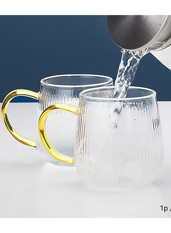 1Chase 1500ml 3-Piece Heat Resistant Borosilicate Glass Water Pitcher with Stainless Steel Strainer Lid Set, Multicolour