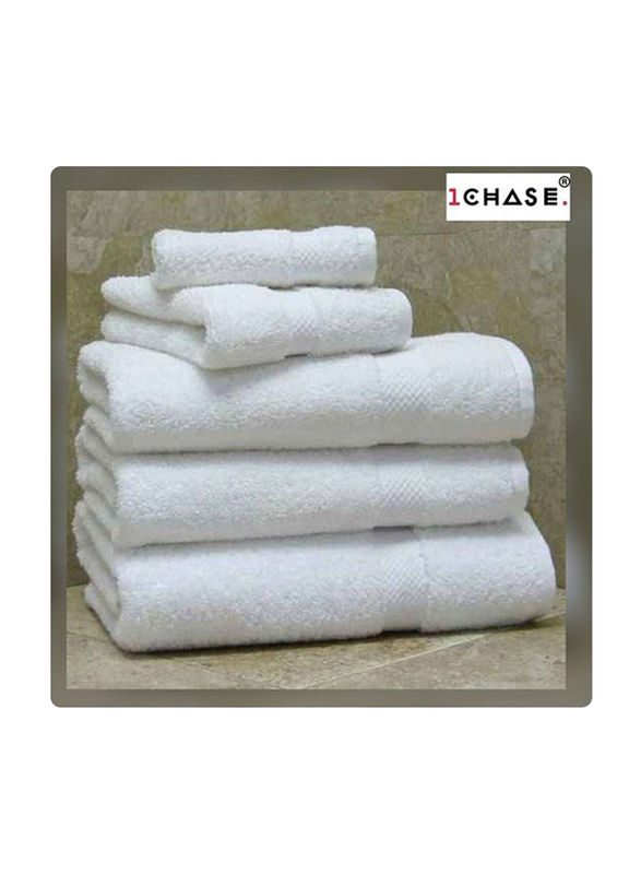1Chase Premium Hotel Salon Quality Face Towel, 12 Pieces, White