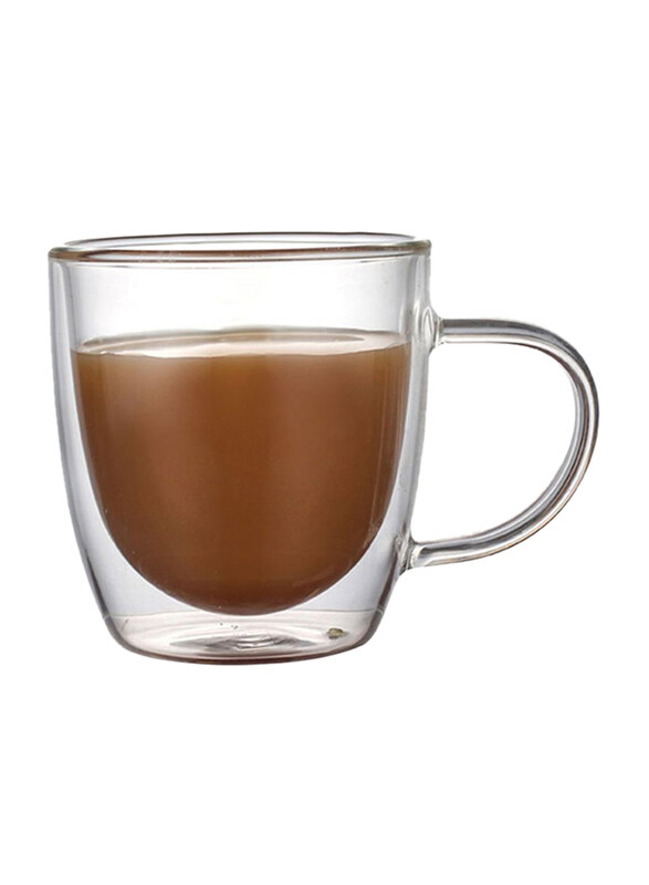

Unbranded 350ml Glass Double Wall Insulated Tea Cup, Clear