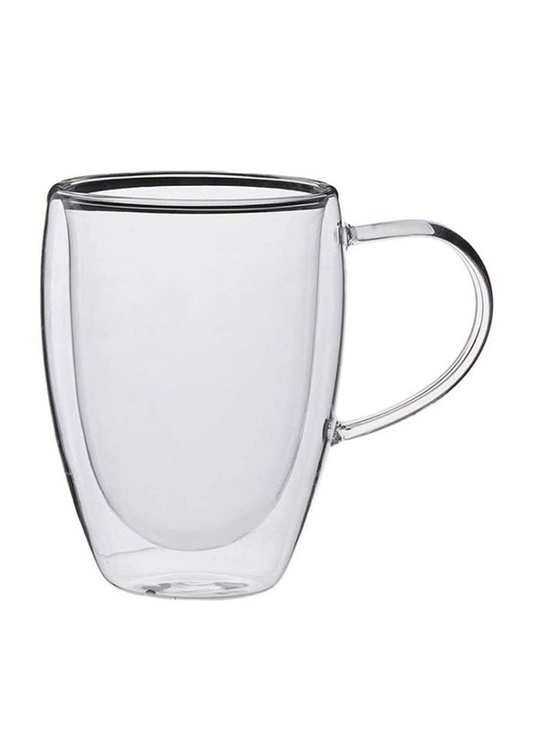 Lushh 350ml Double Wall Insulated Tea Cup, Clear