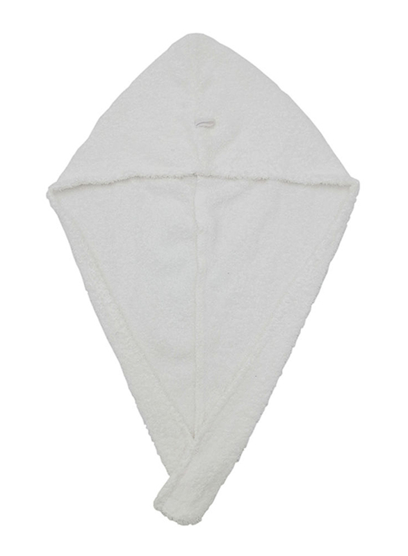 Lushh Cotton Terry Hair Towel Wrap, White