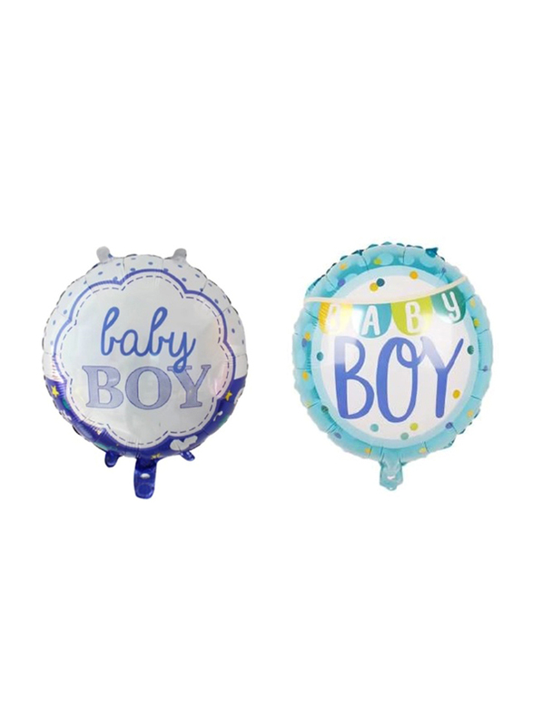 18 Inch Baby Boy Aluminium Foil Balloon, 2 Piece, Blue/Green, Ages 3+