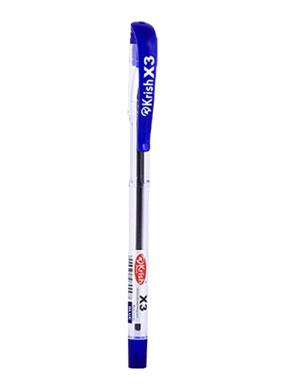 Krish 50-Piece X3 Extra Fine Writing Ball Pens Set, 0.7mm, Blue