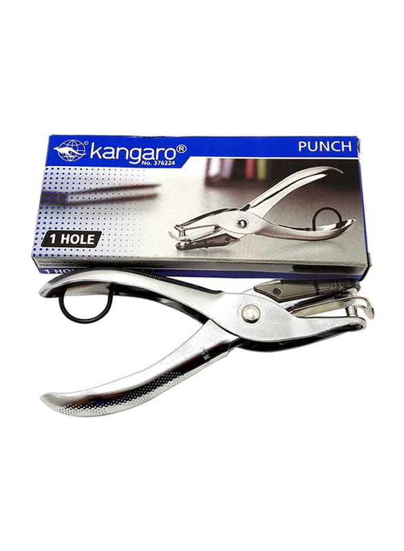 Kangaro One Hole Punch, 13cm, Silver
