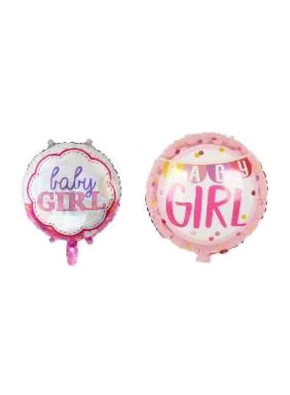 18 Inch Baby Girl Aluminium Foil Balloon, 2 Piece, Pink, Ages 3+