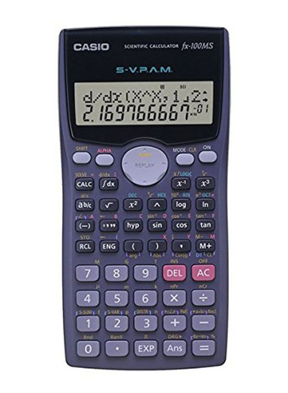 Casio 10+2 Digit Scientific Calculator, FX100MS, Black/Grey