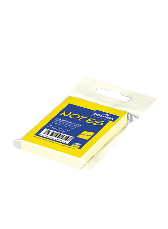 Dolphin Sticky Notes, 2 x 3inch, 100 Sheets, Yellow