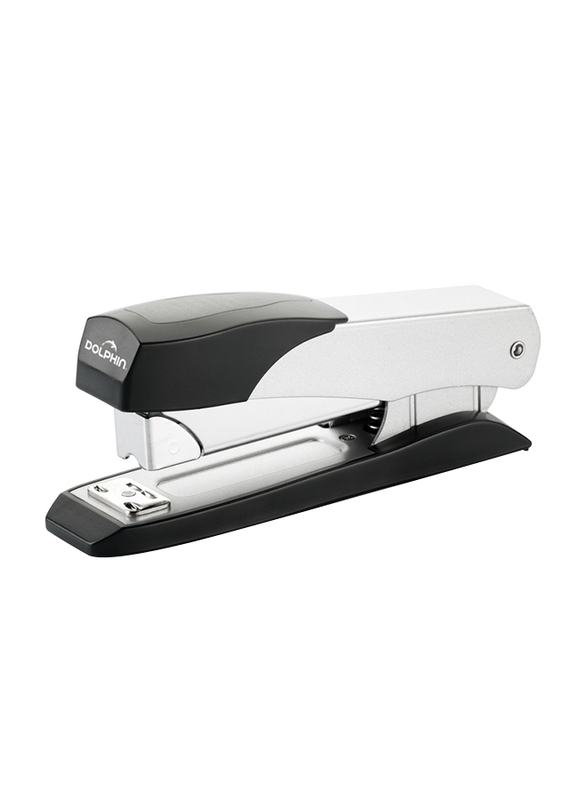 Dolphin 25-Sheets Capacity Push Button Loading Stapler, DS14, Black/Silver