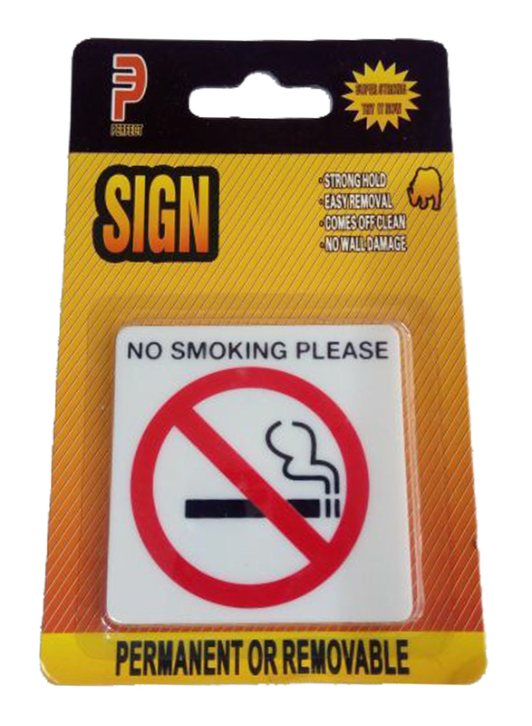 Perfect No Smoking Please Acrylic Sign, Small, Yellow/White