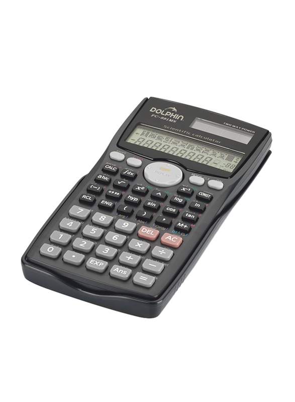 Dolphin 12-Digit Scientific Calculator, Black