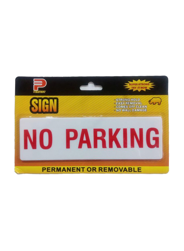 Perfect No Parking Acrylic Sign, Large, Yellow/White