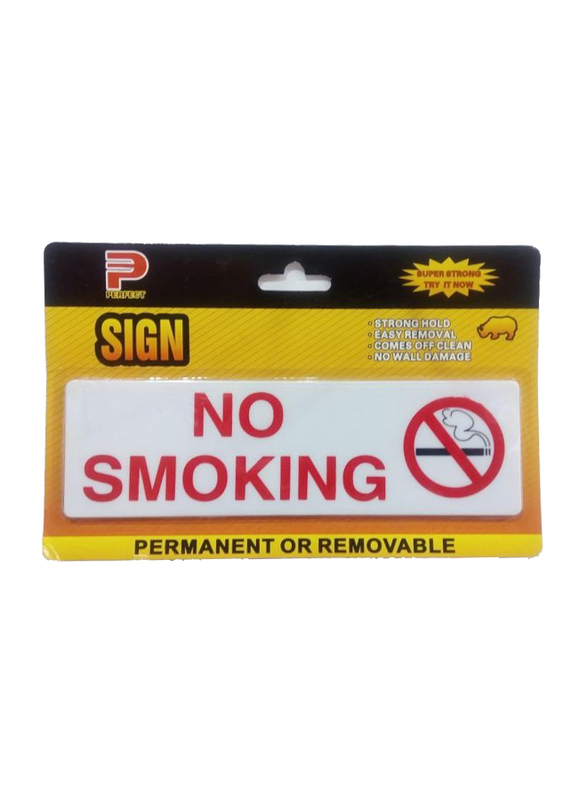 Perfect No Smoking Acrylic Sign, Large, Yellow/White