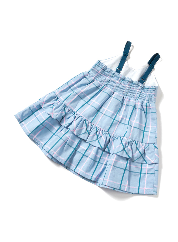 Poney Sleeveless Dress for Girls, 12-18 Months, Blue