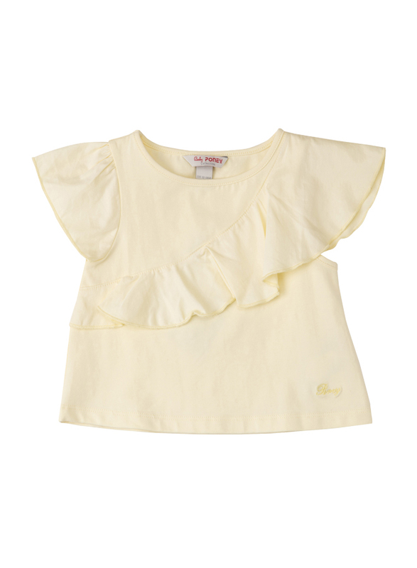 

Poney Short Sleeve Blouse Top for Girls, 18-24 Months, Yellow