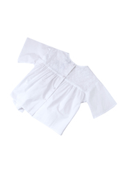 Poney Short Sleeve Blouse Top for Girls, 5-6 Years, White