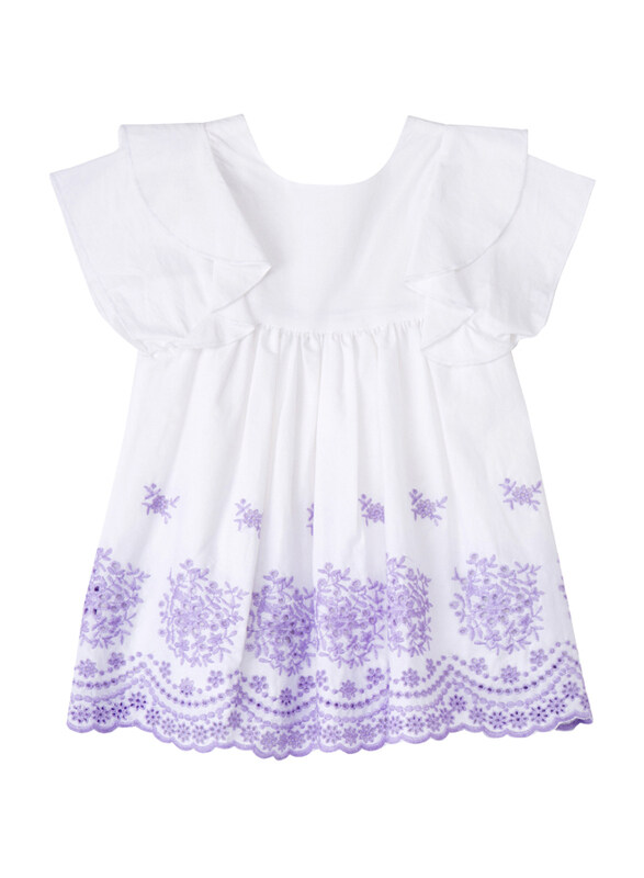 

Poney Short Sleeve Dress for Girls, 1-2 Years, White