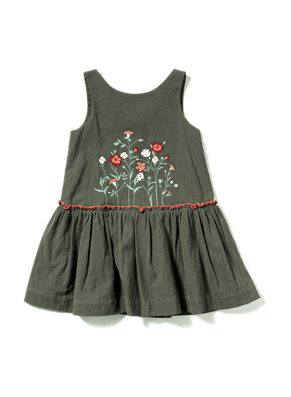 Poney Sleeveless Dress for Girls, 9-10 Years, Green