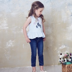 Poney Denim Jeans for Girls, 5-6 Years, Blue