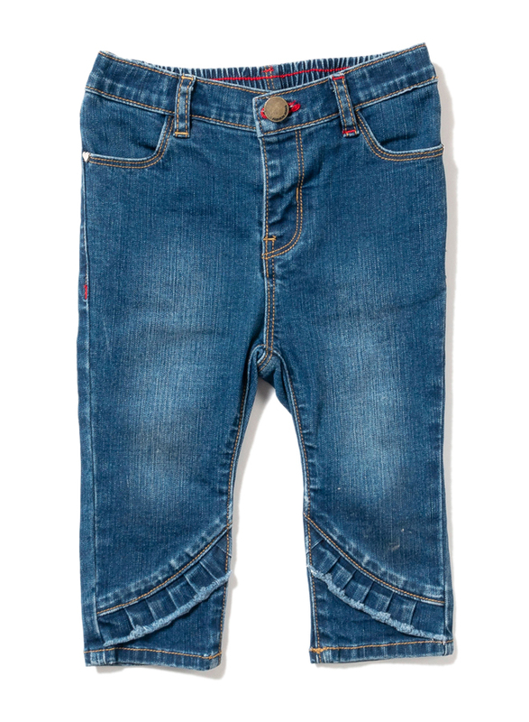Poney Denim Jeans for Girls, 6-12 Months, Blue
