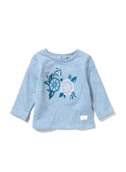 Poney Long Sleeve Sweatshirt for Girls, 6-12 Months, Blue