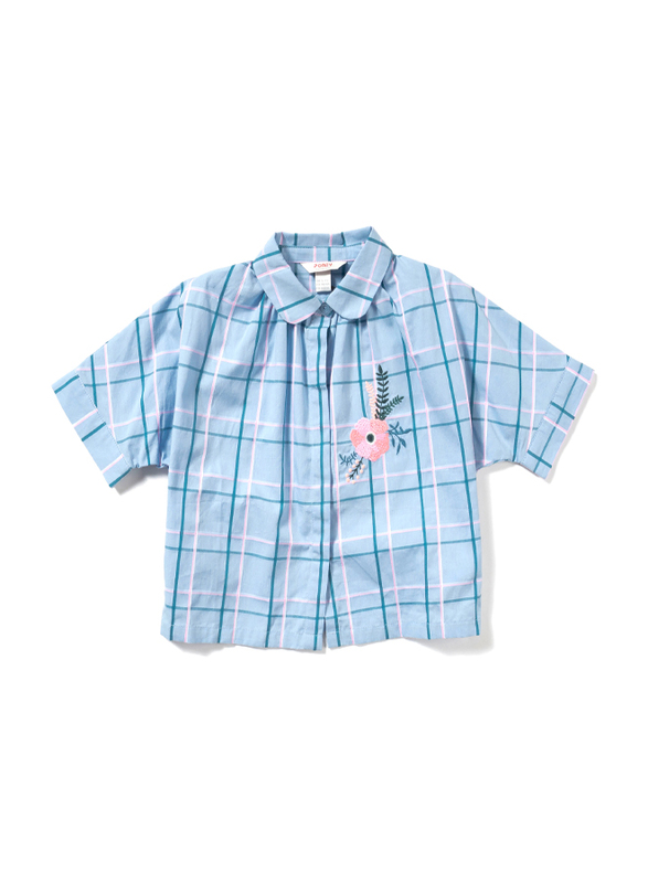 Poney Short Sleeve Shirt for Girls, 4-5 Years, Blue