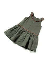 Poney Sleeveless Dress for Girls, 9-10 Years, Green