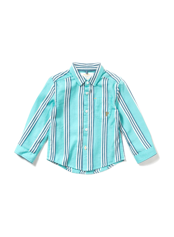 Poney Long Sleeve Shirt for Boys, 12-18 Months, Turquoise