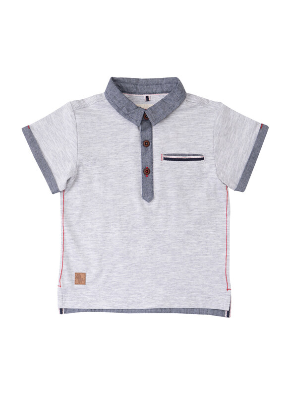 

Poney Short Sleeve Polo Shirt for Boys, 3-4 Years, Grey