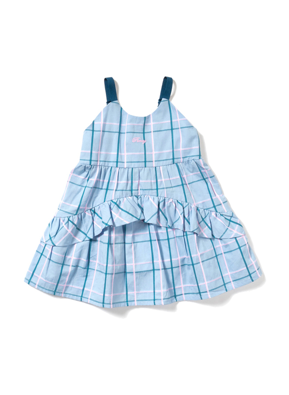 Poney Sleeveless Dress for Girls, 12-18 Months, Blue