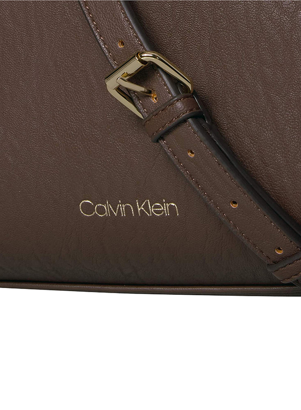 Calvin Klein Sonoma Bubble Lamb Novelty Key Item Satchel for Women, Brown