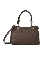 Calvin Klein Sonoma Bubble Lamb Novelty Key Item Satchel for Women, Brown