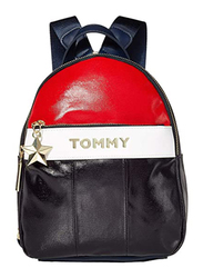 Tommy Hilfiger Peyton Dome Backpack Bag for Women, Red/Blue