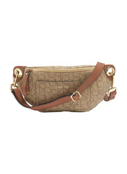 Calvin Klein Sonoma Signature Monogram PVC Belt Bag for Women, Brown