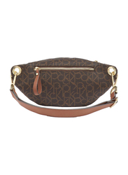 Calvin Klein Sonoma Signature Monogram Belt Bag for Women, Brown/Black